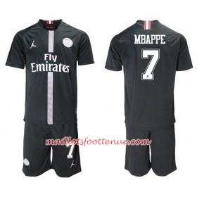 Maillot/Tenue Paris Saint Germain Mbappe 7 Jodan Noir Enfant Troisieme 2018/2019